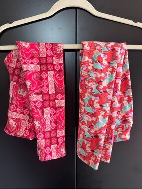 BUNDLE of 2 | Girls size small | Lularoe | Ariel Print Leggings
